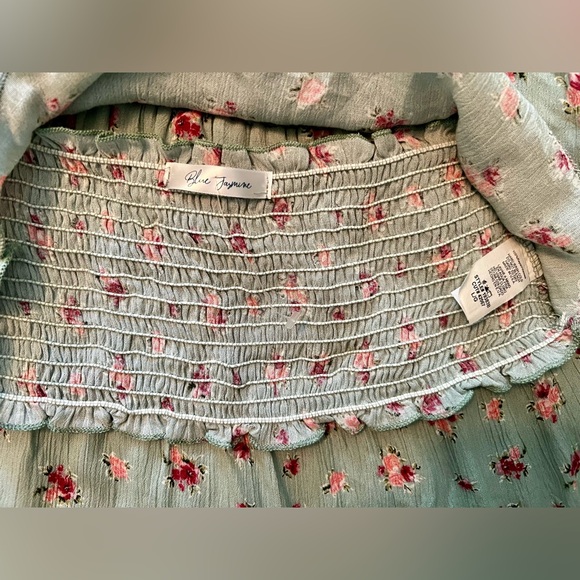 Women’s Blue Jasmine Floral Halter Smocked Tank Top and Smocked Skirt Set Size L - Picture 8 of 16